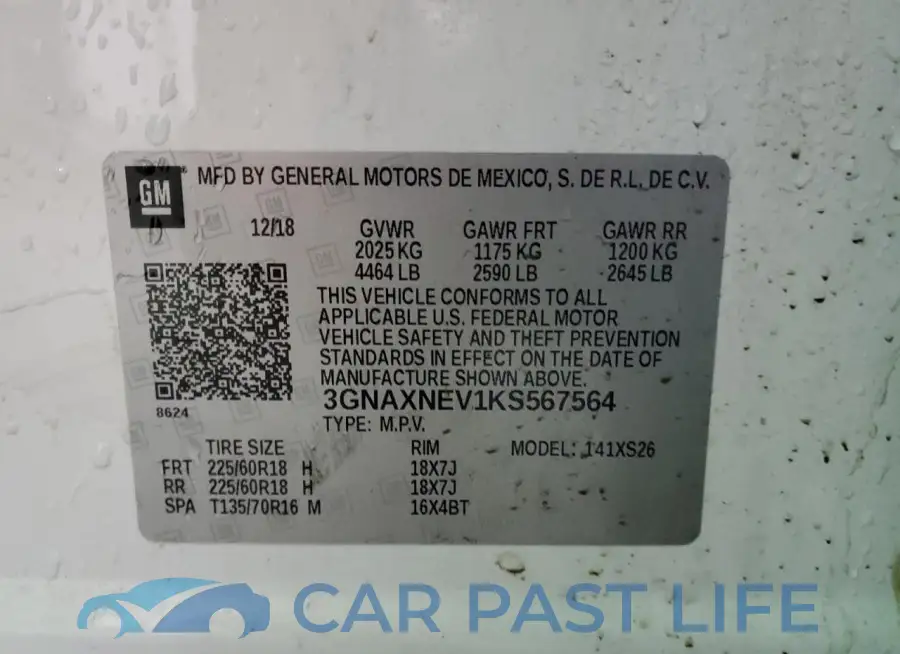 3GNAXNEV1KS567564# 13