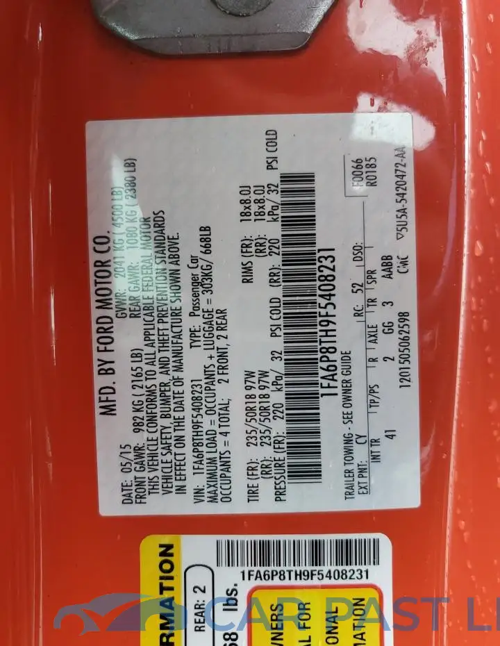 1FA6P8TH9F5408231# 12