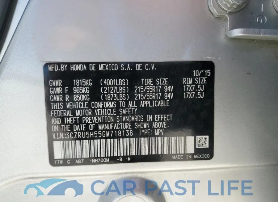 3CZRU5H55GM718136# 13