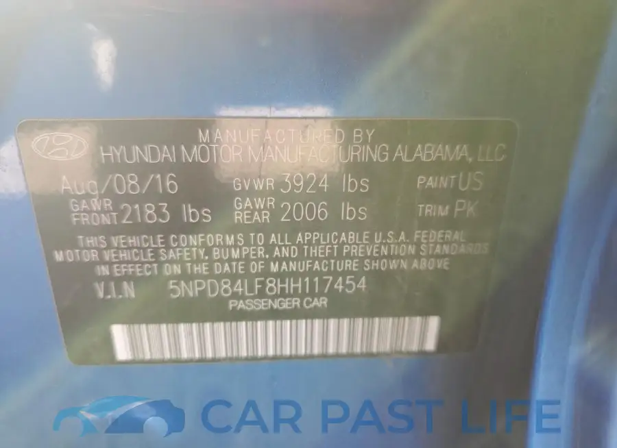 5NPD84LF8HH117454# 12