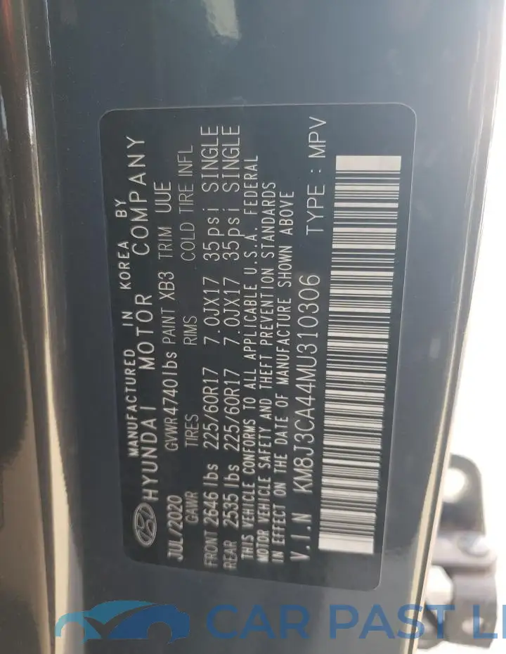 KM8J3CA44MU310306# 12
