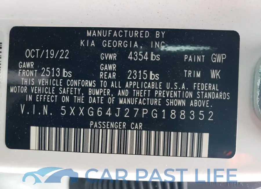 5XXG64J27PG188352# 12