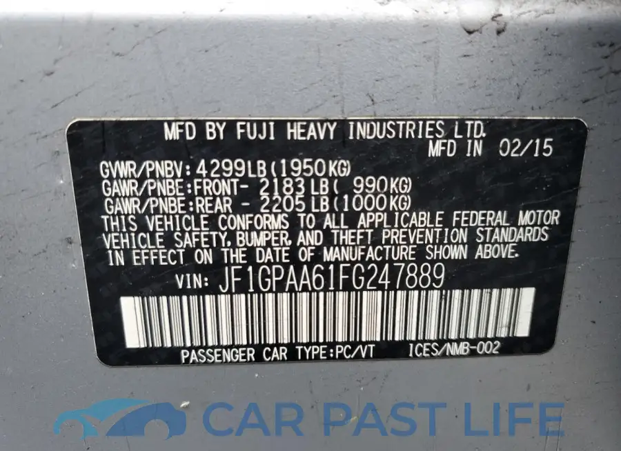 JF1GPAA61FG247889# 12