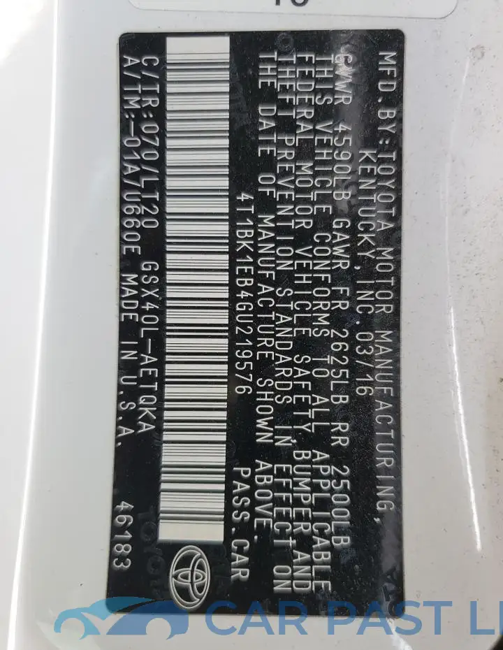 4T1BK1EB4GU219576# 13