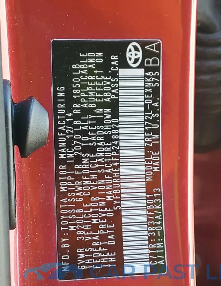 5YFBURHE4FP248820# 12
