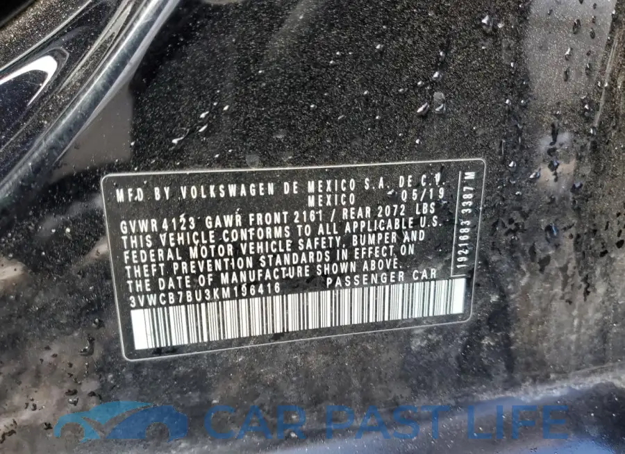 3VWCB7BU3KM196416# 13