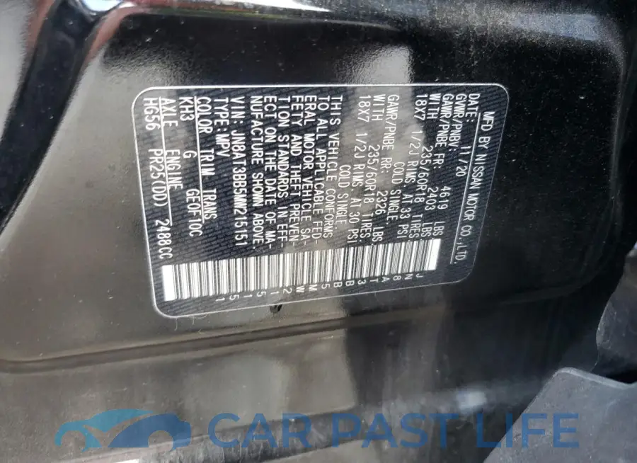 JN8AT3BB5MW215151# 13