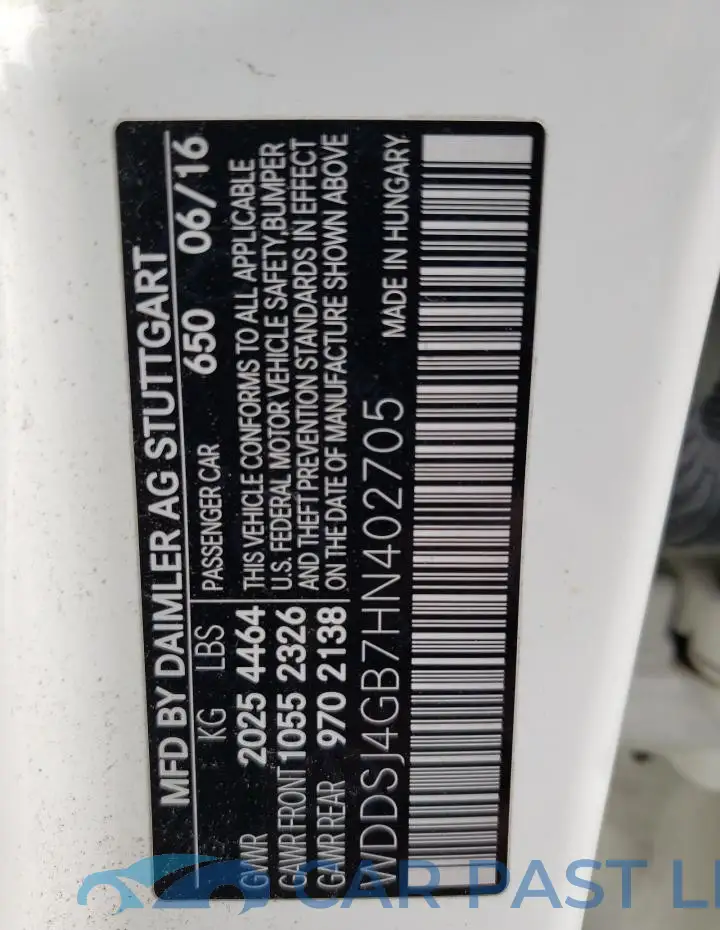 WDDSJ4GB7HN402705# 12