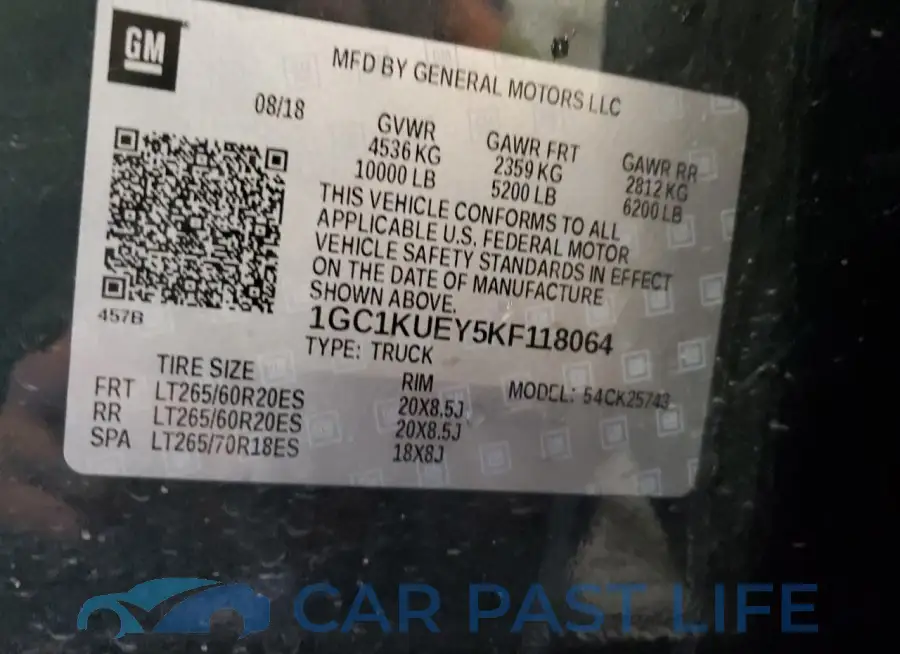 1GC1KUEY5KF118064# 12
