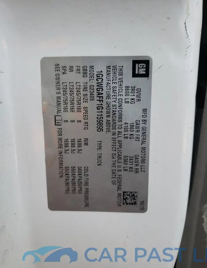 1GCWGAFF1G1159895# 13