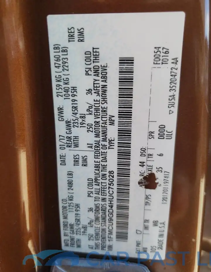 1FMCU9GD4HUC75028# 13