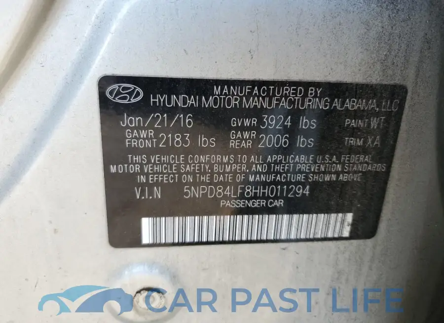 5NPD84LF8HH011294# 12