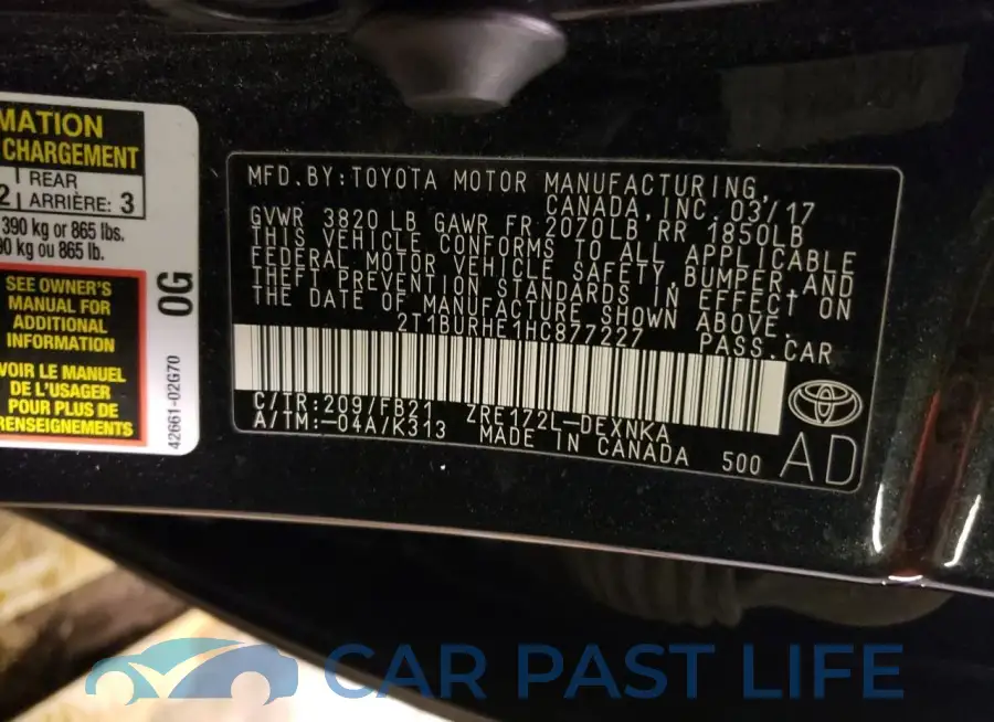 2T1BURHE1HC877227# 12