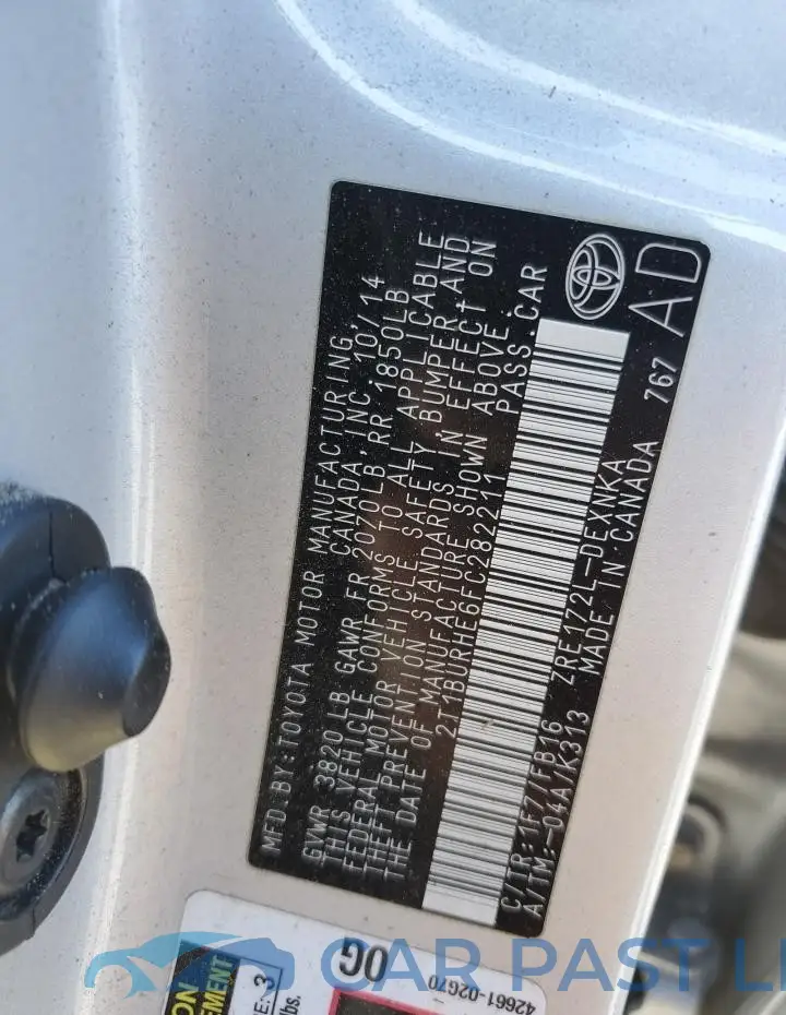 2T1BURHE6FC282211# 12