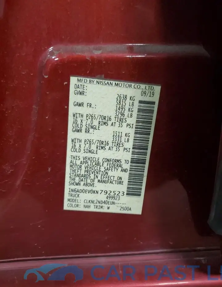 1N6AD0EV0KN792523# 12