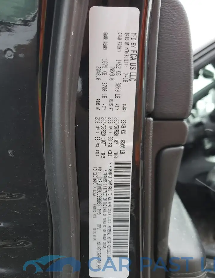 1C4RJFAG9JC396867# 13