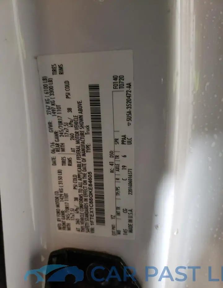 1FTEX1C88GKE84605# 12