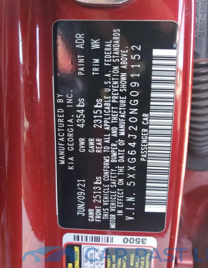 5XXG64J20NG091152# 13