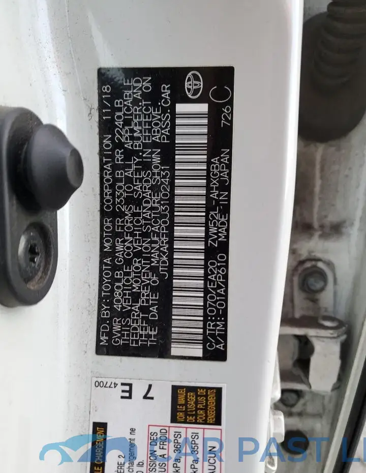 JTDKARFP0J3102431# 12
