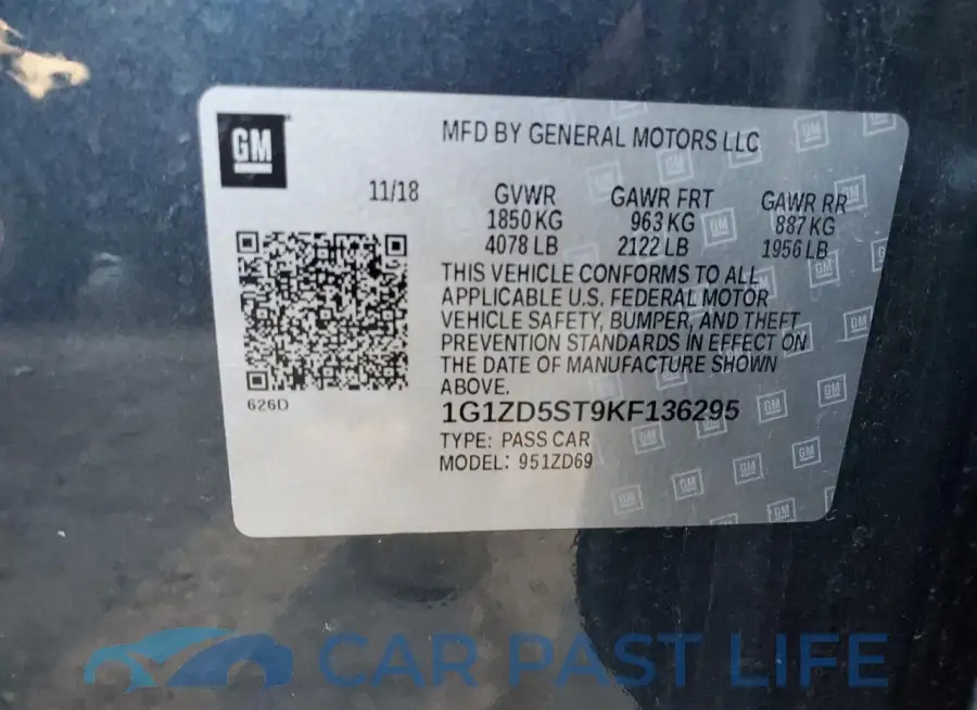 1G1ZD5ST9KF136295# 12