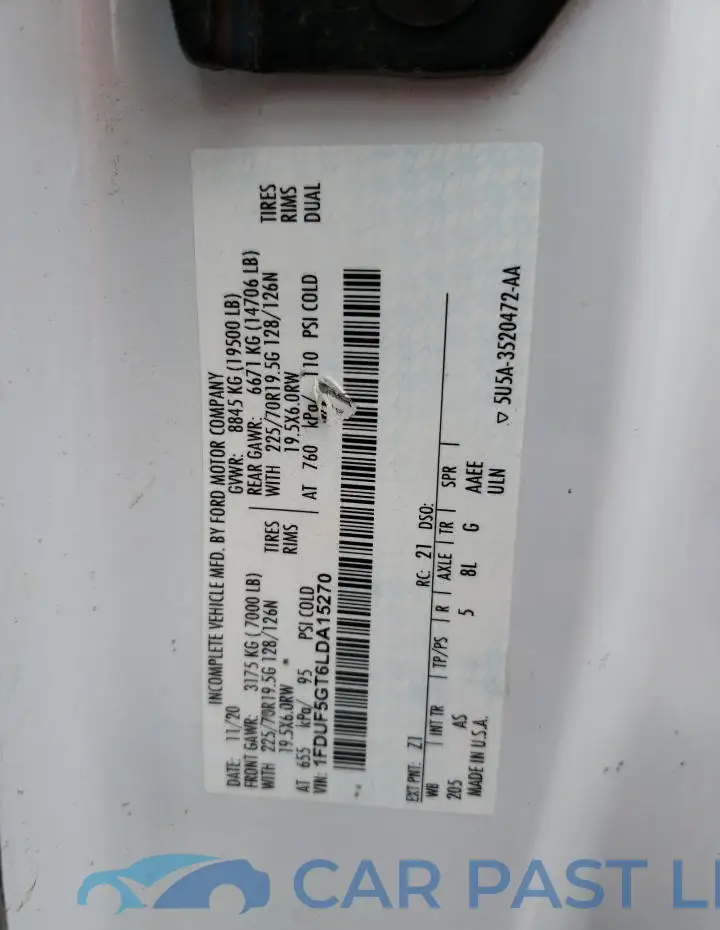 1FDUF5GT6LDA15270# 13