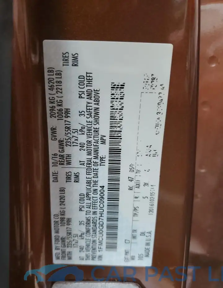 1FMCU0GD7HUC09004# 13