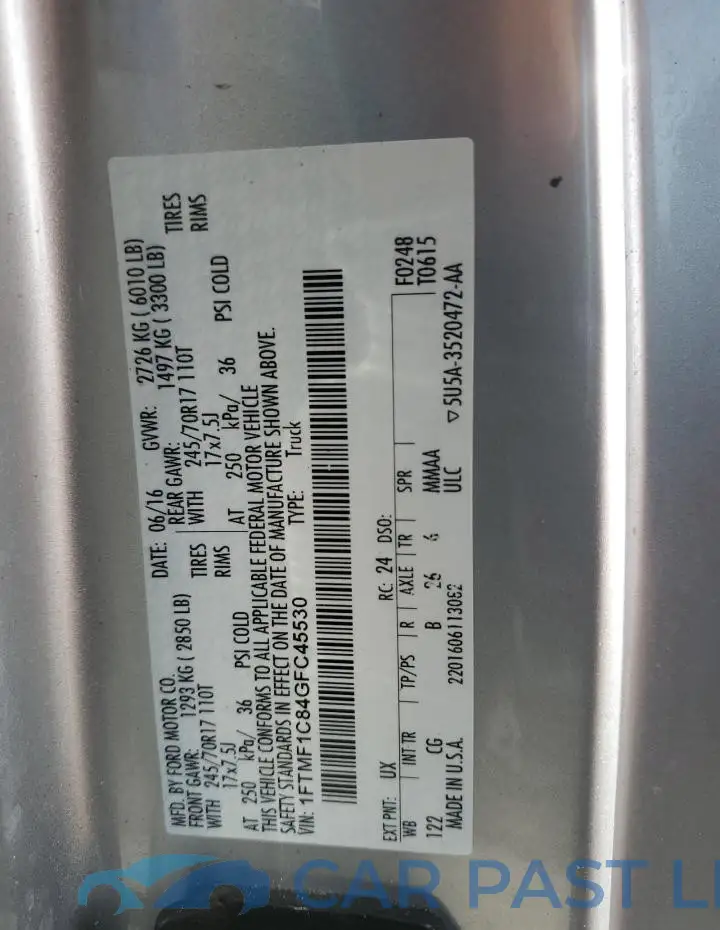 1FTMF1C84GFC45530# 12