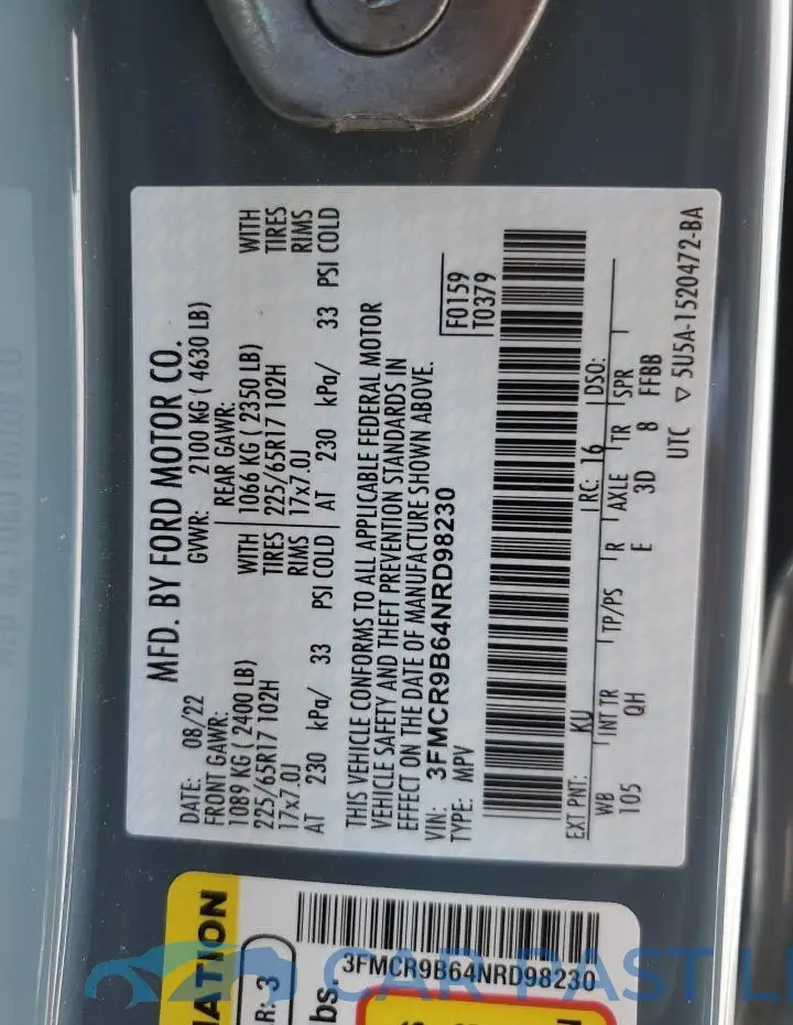 3FMCR9B64NRD98230# 13