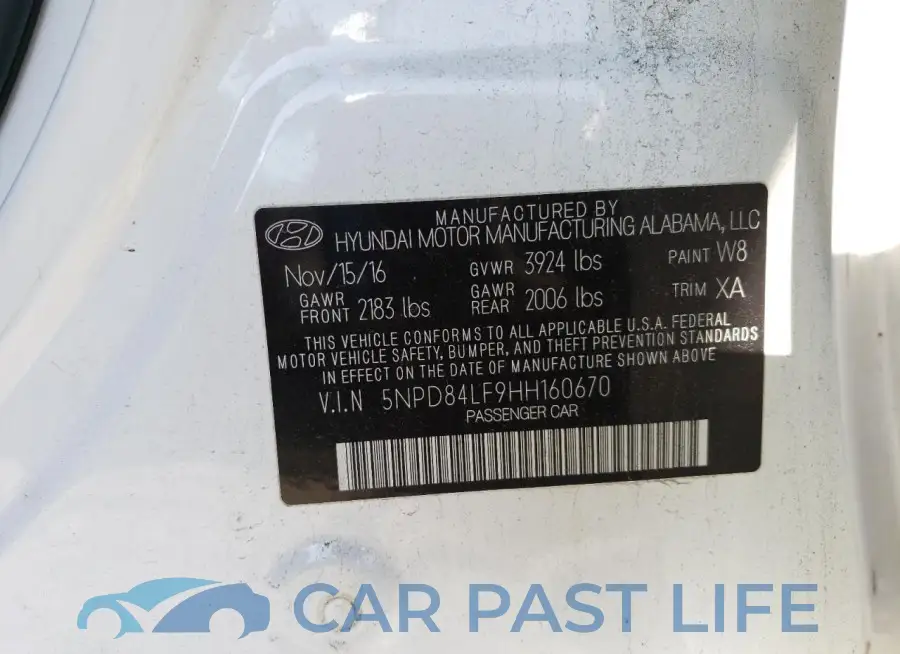 5NPD84LF9HH160670# 12