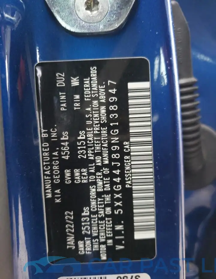 5XXG44J89NG138947# 14