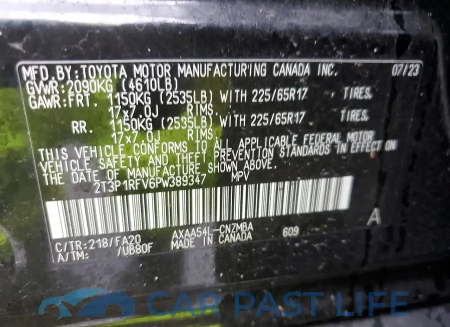 2T3P1RFV6PW389347# 12