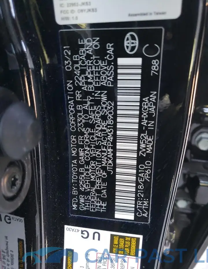 JTDKAMFP4M3189032# 12