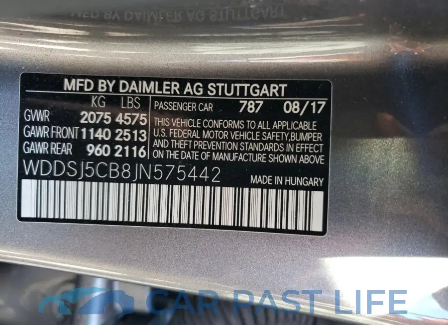 WDDSJ5CB8JN575442# 12