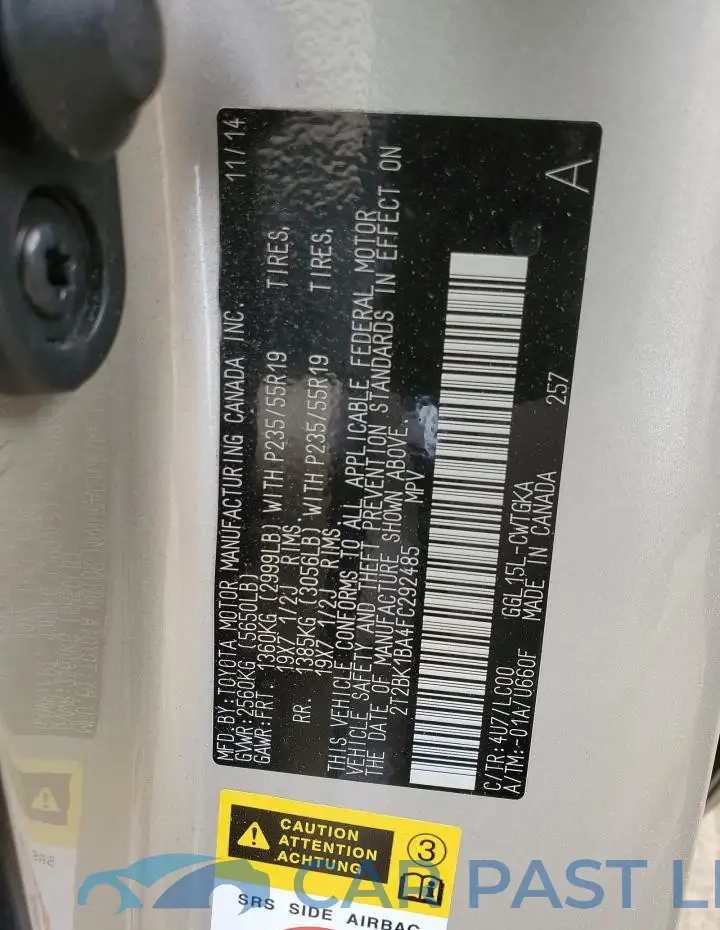 2T2BK1BA4FC292485# 13