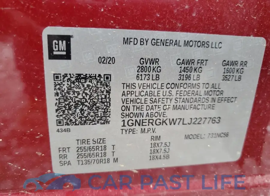 1GNERGKW7LJ227763# 14
