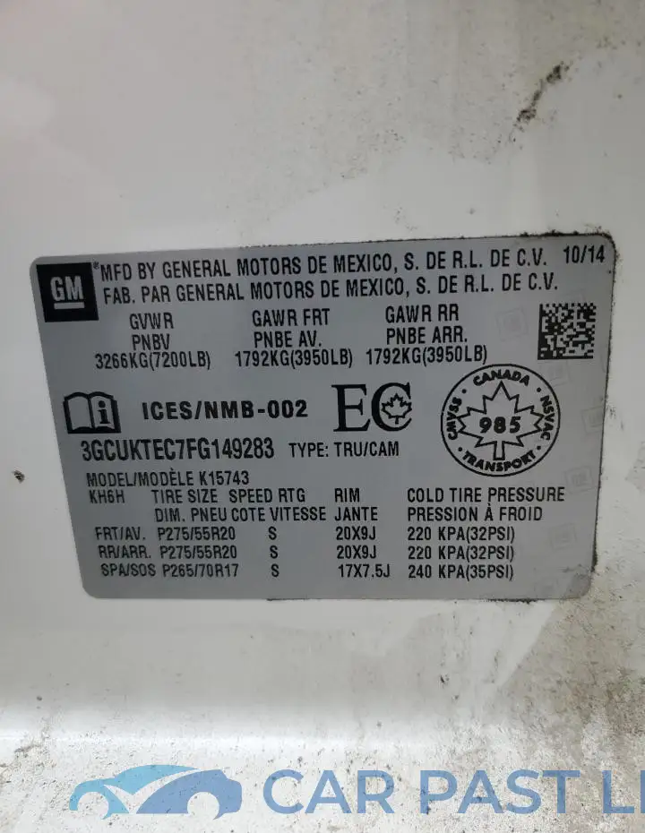 3GCUKTEC7FG149283# 12