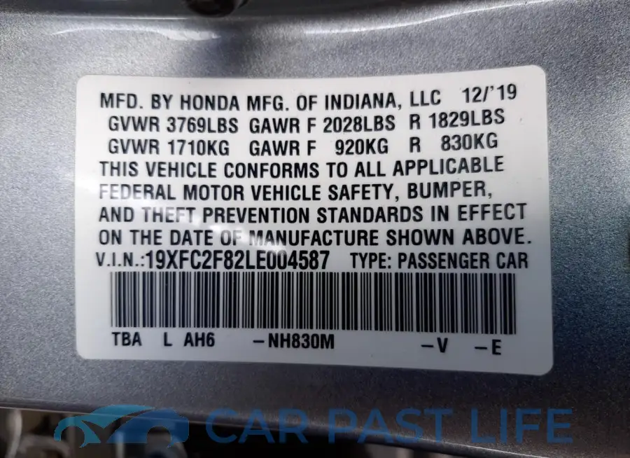 19XFC2F82LE004587# 12