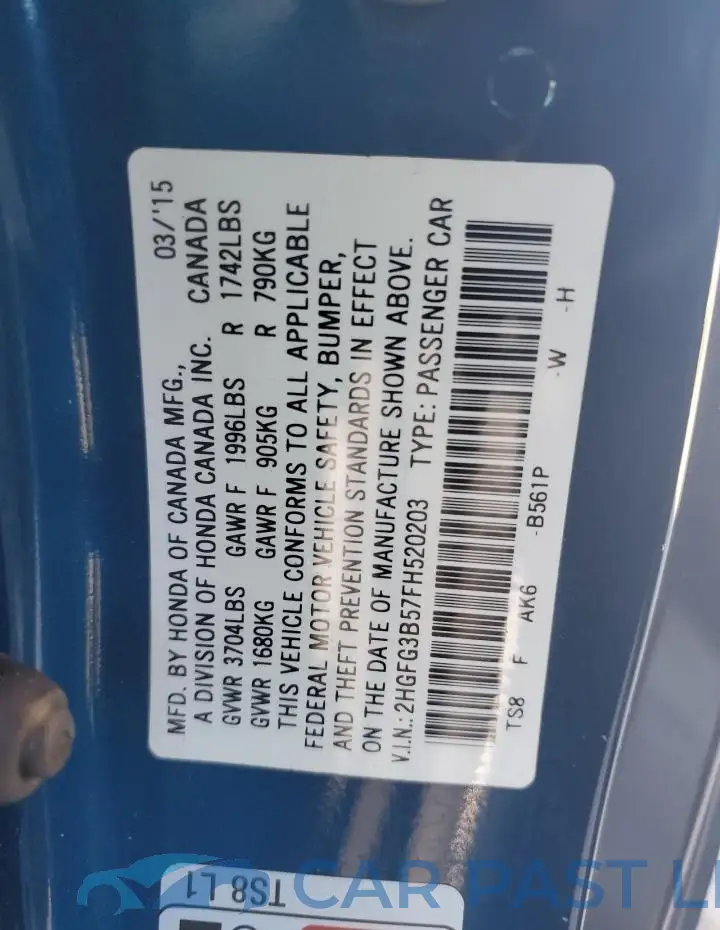 2HGFG3B57FH520203# 12