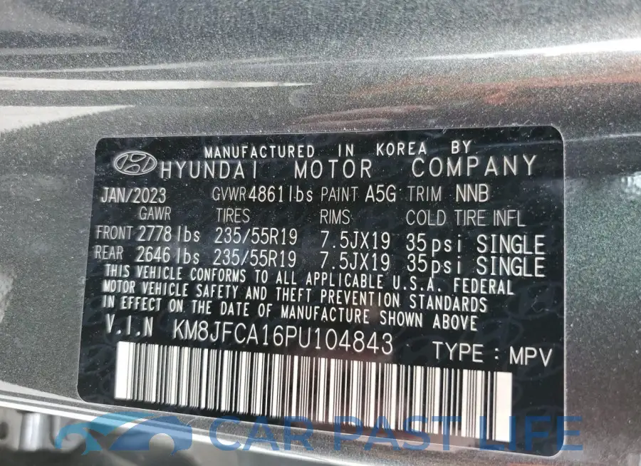 KM8JFCA16PU104843# 13