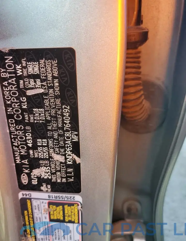 KNDP63AC8L7640492# 13