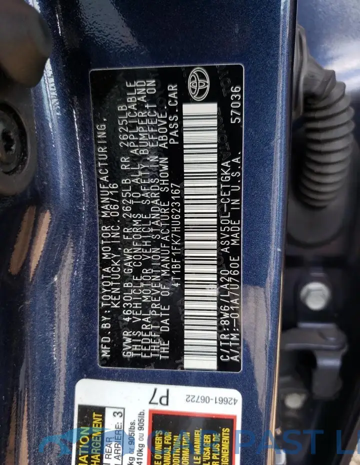 4T1BF1FK7HU623167# 13