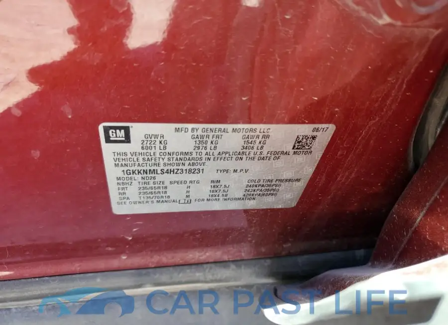 1GKKNMLS4HZ318231# 12