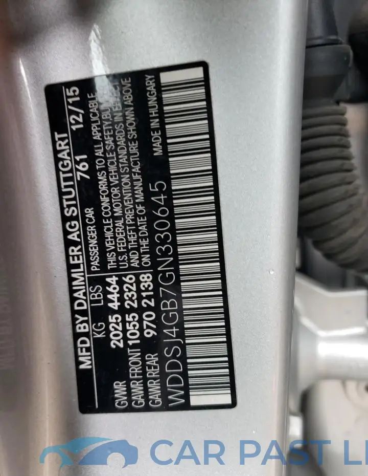 WDDSJ4GB7GN330645# 12