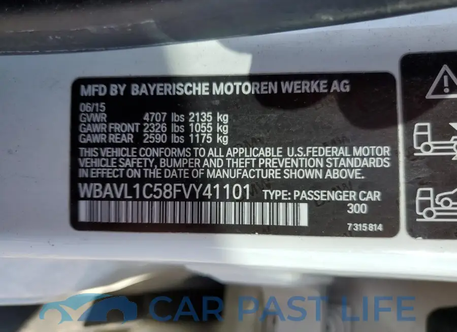 WBAVL1C58FVY41101# 12
