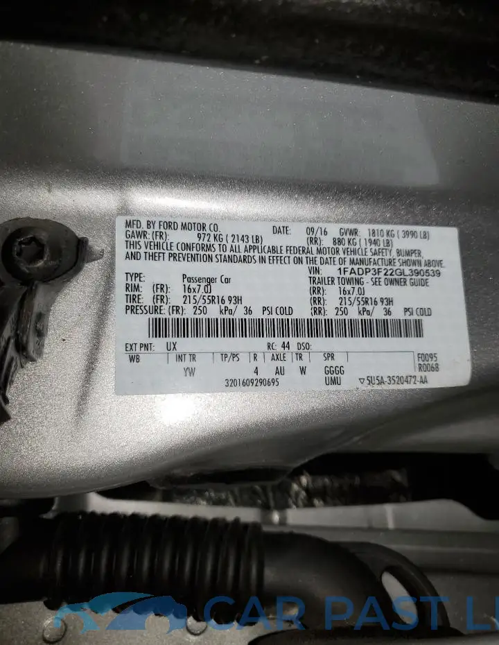 1FADP3F22GL390539# 12