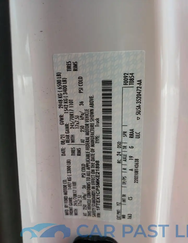 1FTEX1CP5MKE21898# 13