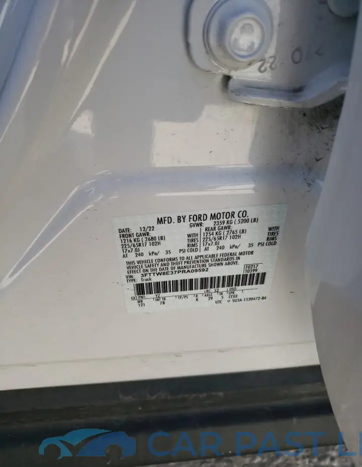 3FTTW8E37PRA09592# 12