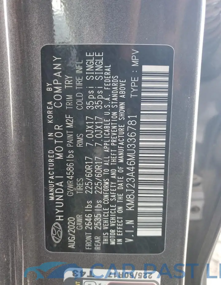 KM8J23A46MU336781# 12