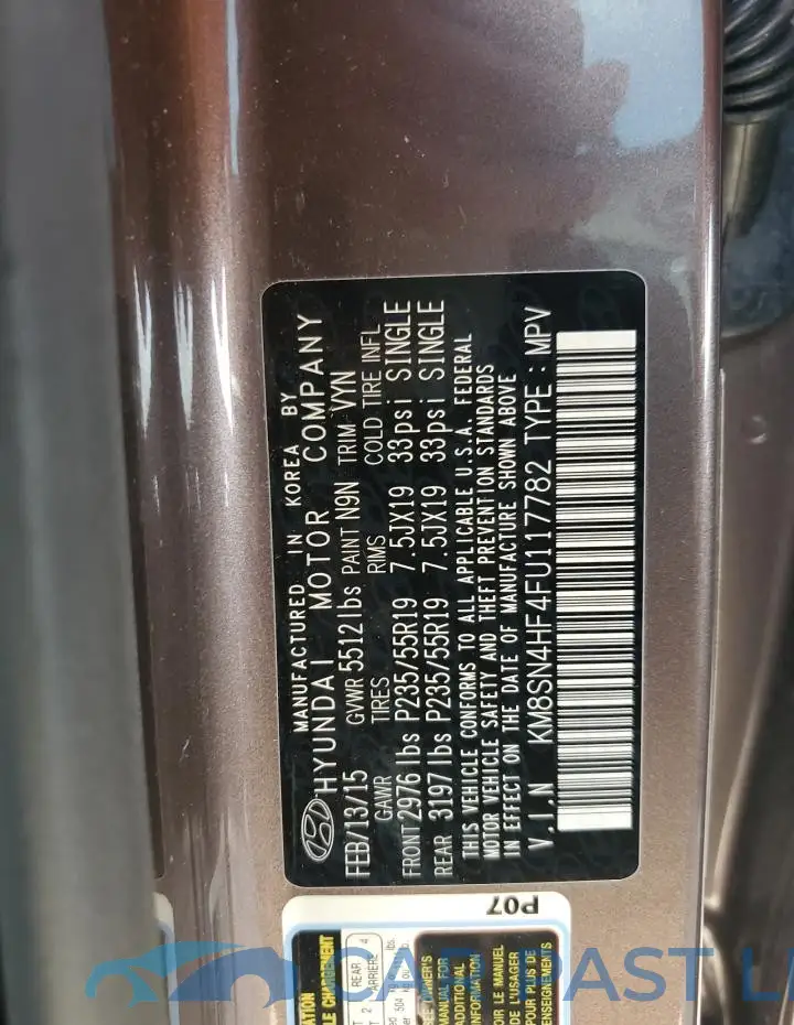 KM8SN4HF4FU117782# 13