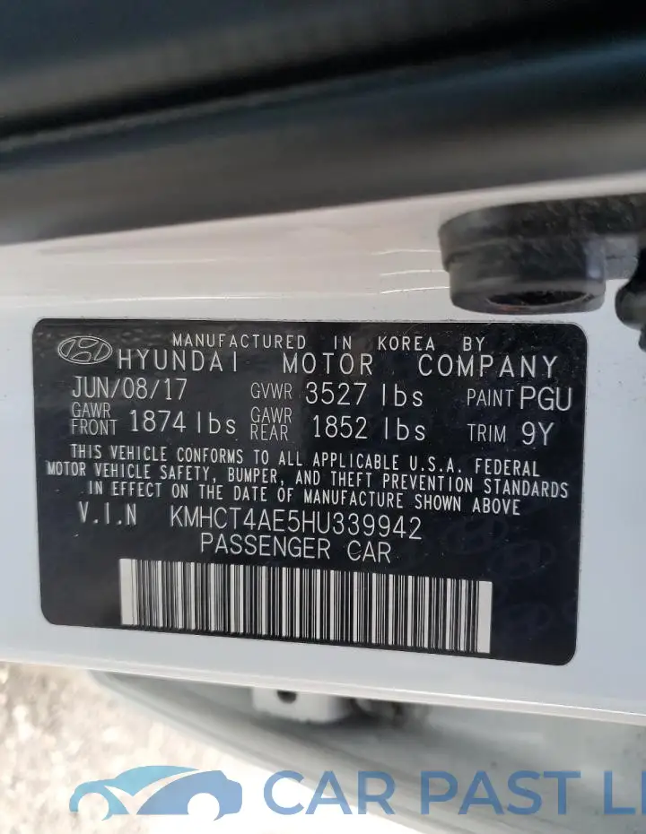 KMHCT4AE5HU339942# 12